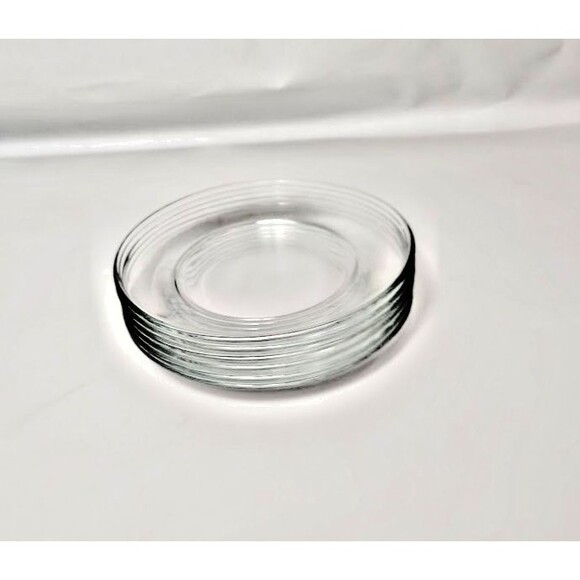 Set 6  Clear Glass Desert / Bread Plates 7.25 Inch - Picture 2 of 4